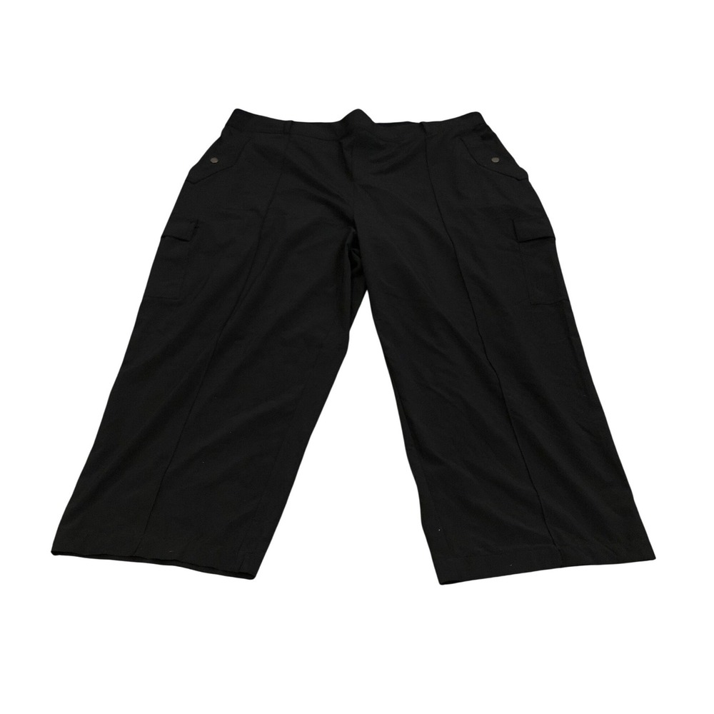 Athleta Vienna Cargo Pant Womens 22 Black Wide Leg Cropped Hiking 988133-00